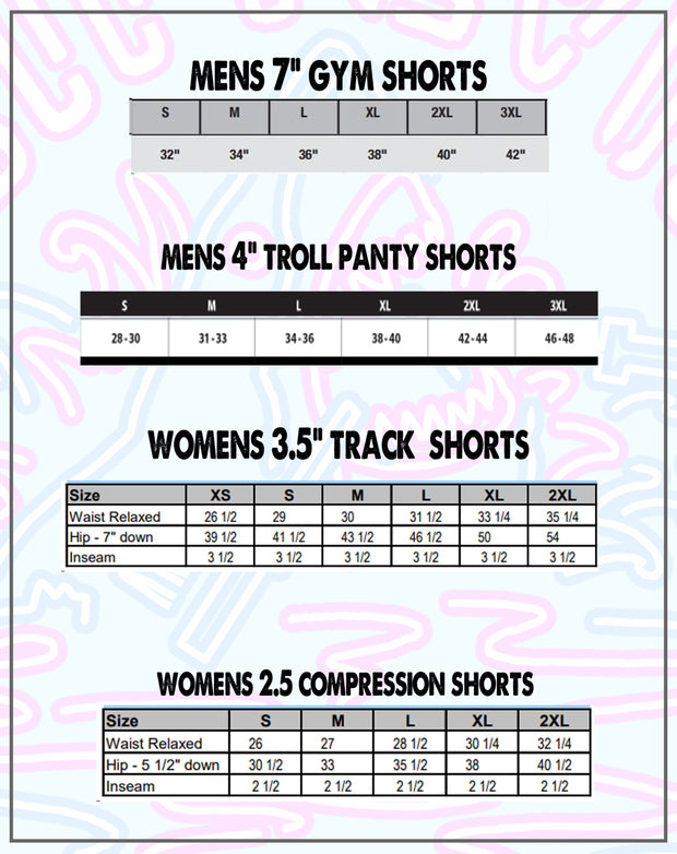 Party Shark- 7" Gym Shorts (Preorder)