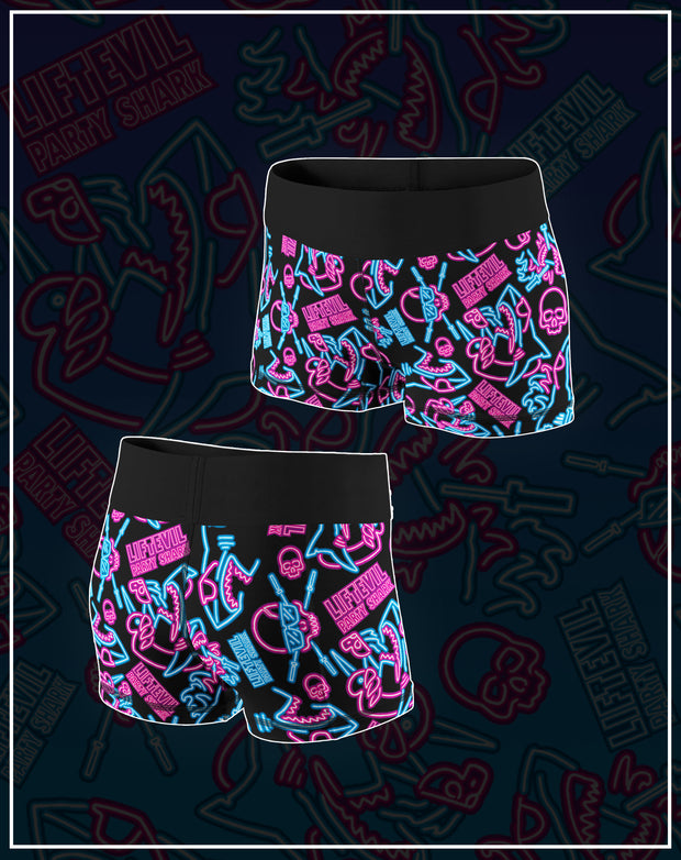 BOOTY SHORTS -  Party Shark Black(PREORDER)