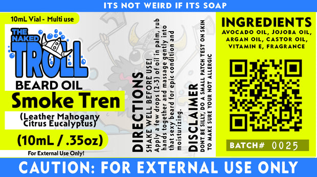 NakedTrollSoaps - Smoke Tren Beard Oil