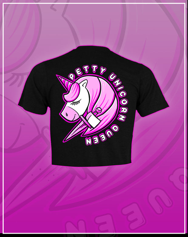 Petty Unicorn Queen  - Womens crop Tee