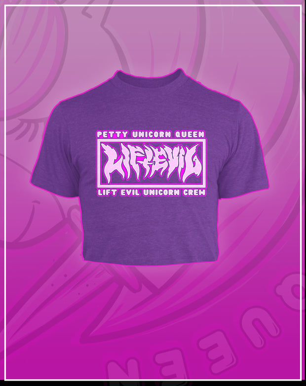 Petty Unicorn Queen  - Womens crop Tee